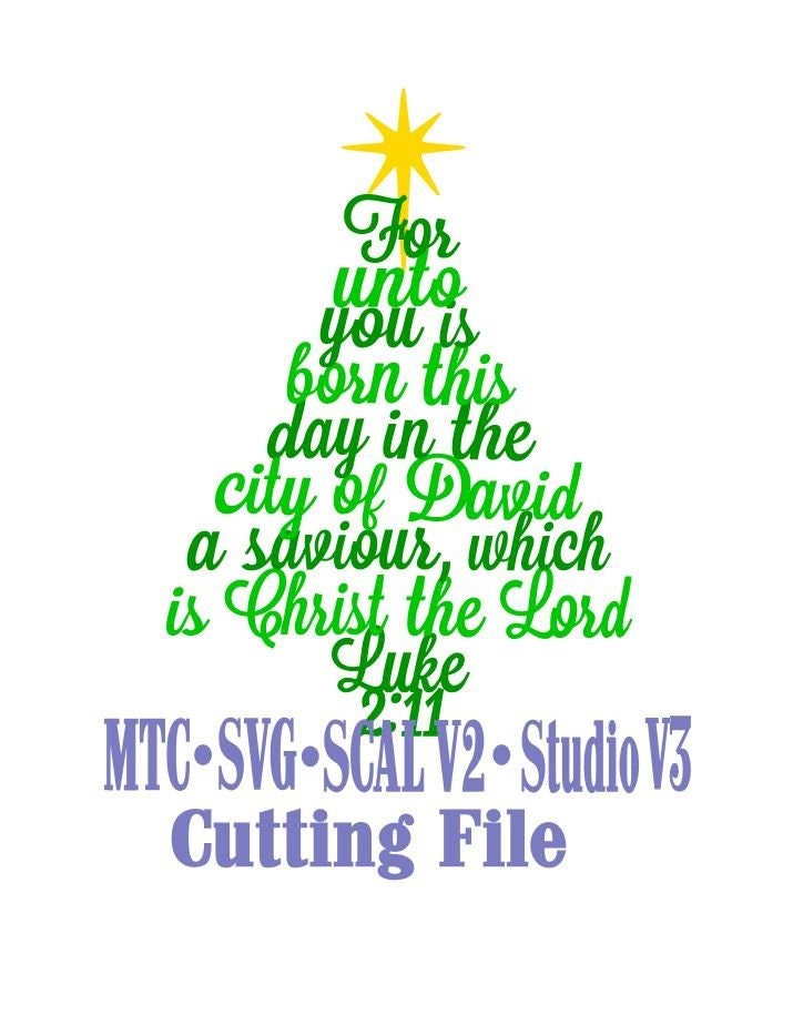 Download Christmas Word Trees SVG Cut File Bible Verse Luke 2:11 04 ...
