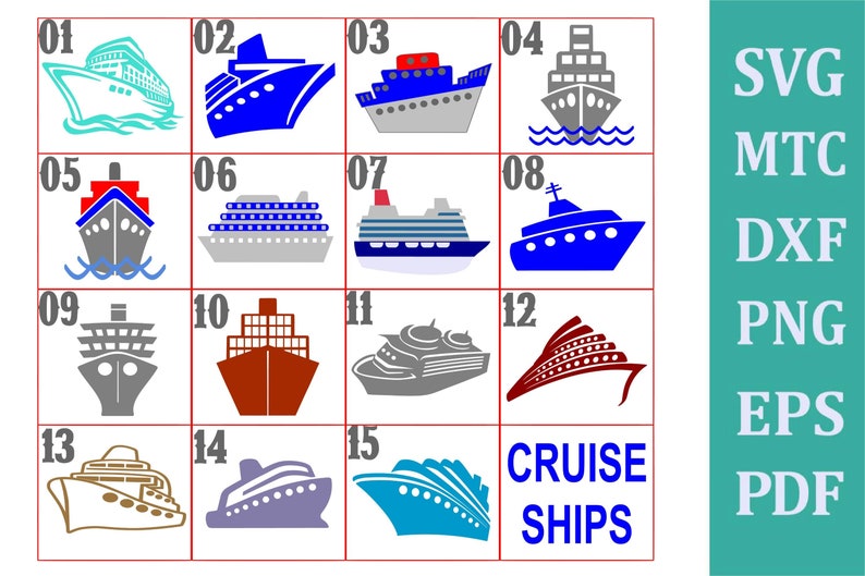 SVG Cruise Ship Cut Files Bundle of 15 MTC SCAL Cricut Silhouette Cutting File image 5