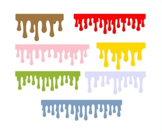 SVG Cut File Drips Dripping Border Goo Blood Honey Milk Slime Water Chocolate Paint Embellishment - Silhouette Cricut SCAL Cutting Files