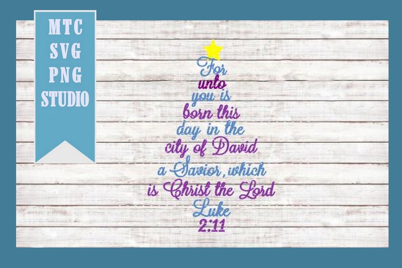 Download SVG Cut File Bible Verse Luke 2:11 05 Christmas Word Trees ...