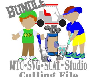 SVG Golfing Cut File Paper Dolls BoyBundle SCAL MTC Silhouette Cricut Cutting Files