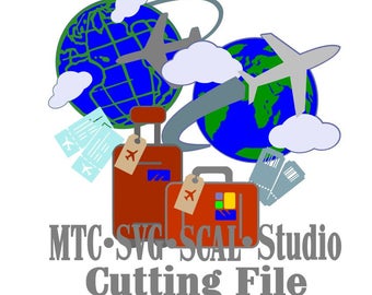 SVG Travel Cut File Bundle Embellishment SCAL Cricut MTC Silhouette Cutting Files