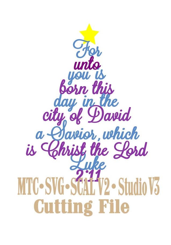 Download Christmas Word Trees SVG Cut File Bible Verse Luke 2:11 05 ...