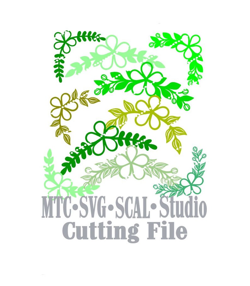 Download SVG Cut File Flower 01 Bundle of Floral Corners and ...