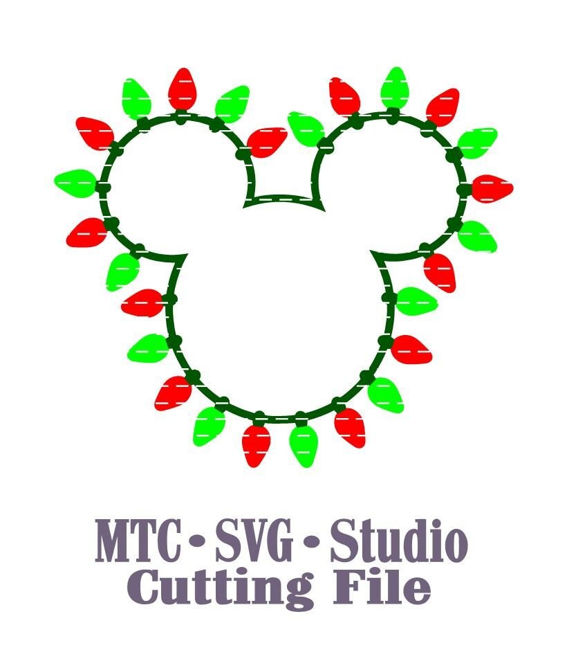 Download SVG Cut File Christmas Magic Mickey Head Lights 01 DIY | Etsy