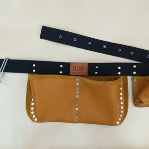 Ceinture à outils en cuir marron clair pour contremaître de construction, fait main, mécanicien, électricien-finisseur-charpentier-menuisier Ceinture à outils en cuir pleine fleur