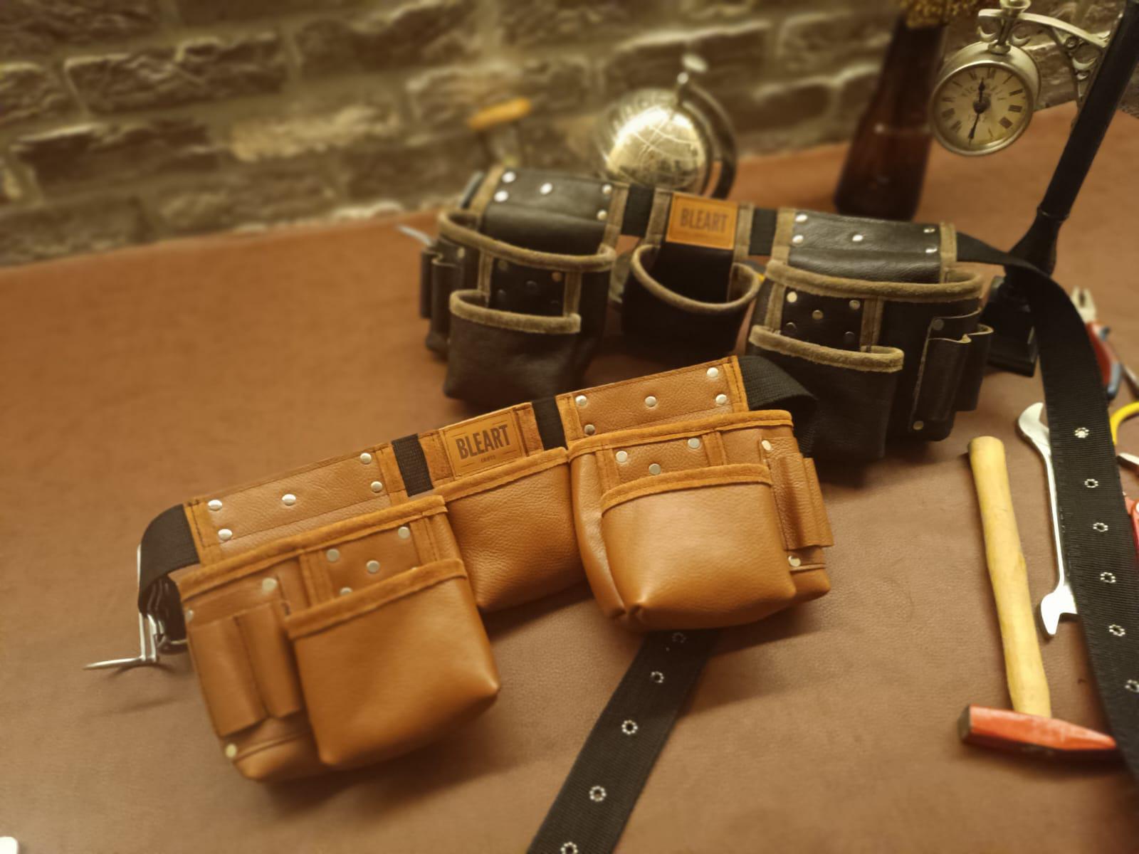 Brown Geniune Leather Tool Belt, Handmade, Wrench Holder