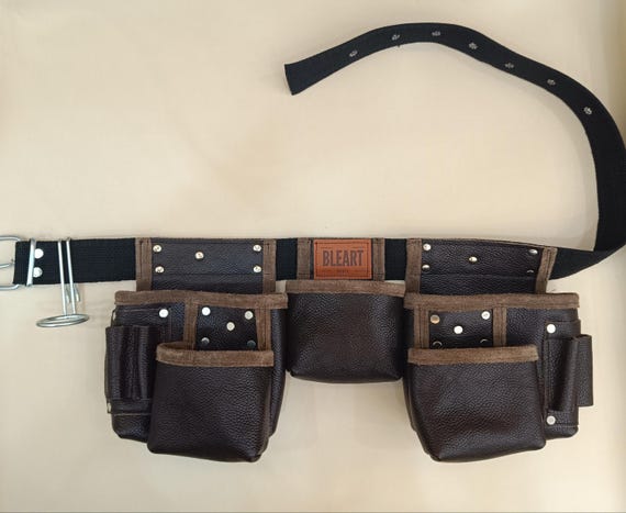 THB TRADE THB MARK クラシックブラウンレザー サドル Brown Geniune Leather Tool Belt, Handmade, Wrench Holder