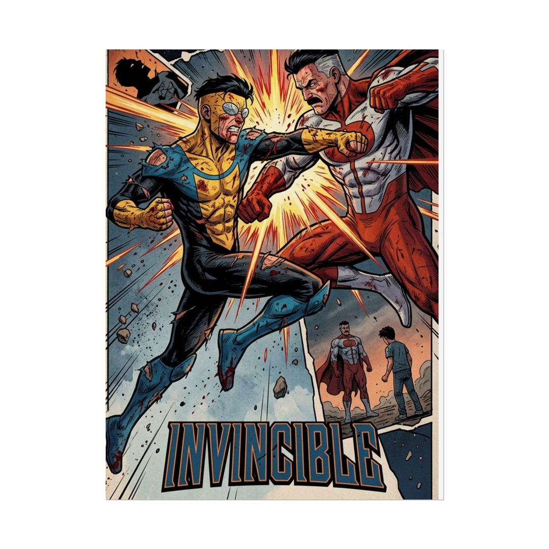 Invincible Comic Fight Poster | Rolled Poster - Etsy