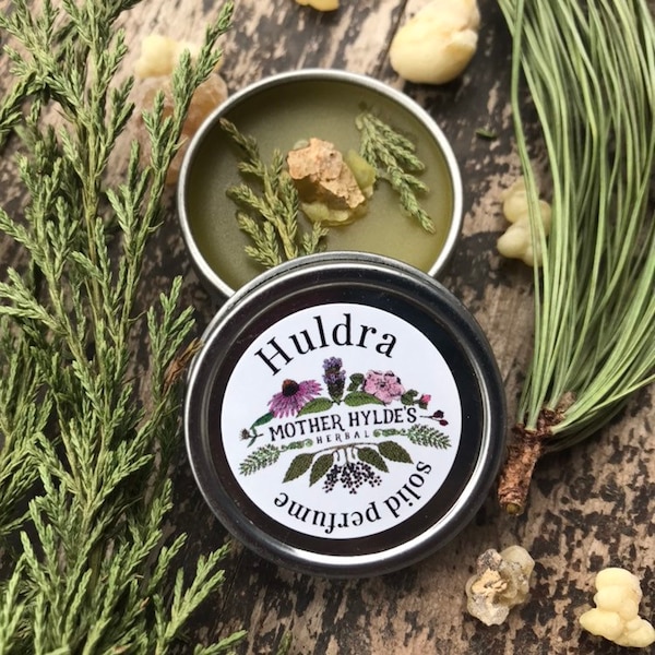 Huldra Solid Botanical Perfume pine cedar frankincense patchouli vetiver travel size