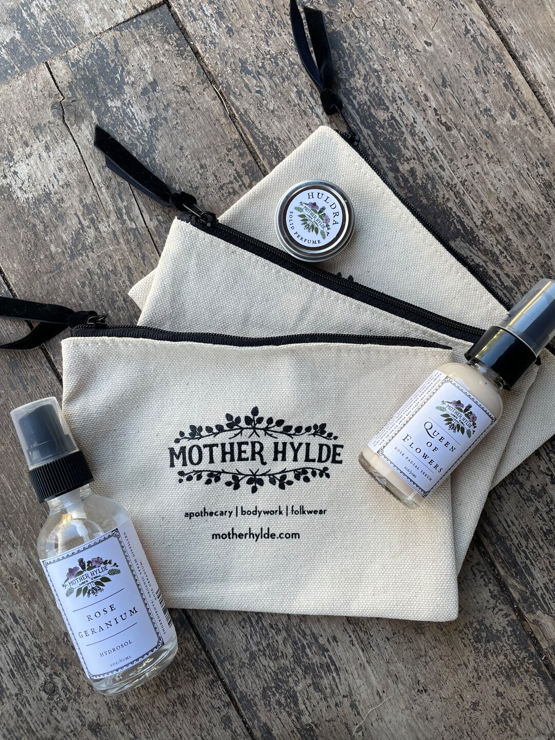 Small Travel Pouch Natural Cotton Canvas Mother Hylde Cosmetics Bag