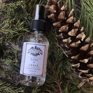Pine + Cedar Hydrosol plant waters essential oil room spray liquid smudge organic hydrosols 2oz