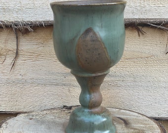 Pottery Goblet Altar ritual cup handmade wheel thrown food safe Mother Hylde goblet 7