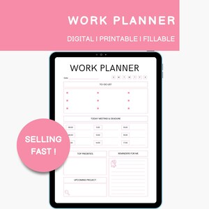 WORK PLANNER PRINTABLE, Work Day Organizer, Work Day Planner, Productivity Planner, Schedule Template, Daily Productivity Planner,To Do List