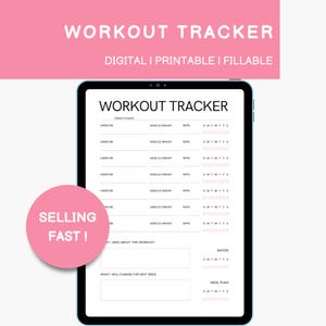 WORKOUT PLANNER PDF, Digital Fitness Planner, Work Out Journal, Workout Planner, Fitness Journal, Weight Loss, Weightlifting Workout Plan