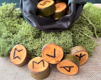 Hand carved Willow Futhark runes