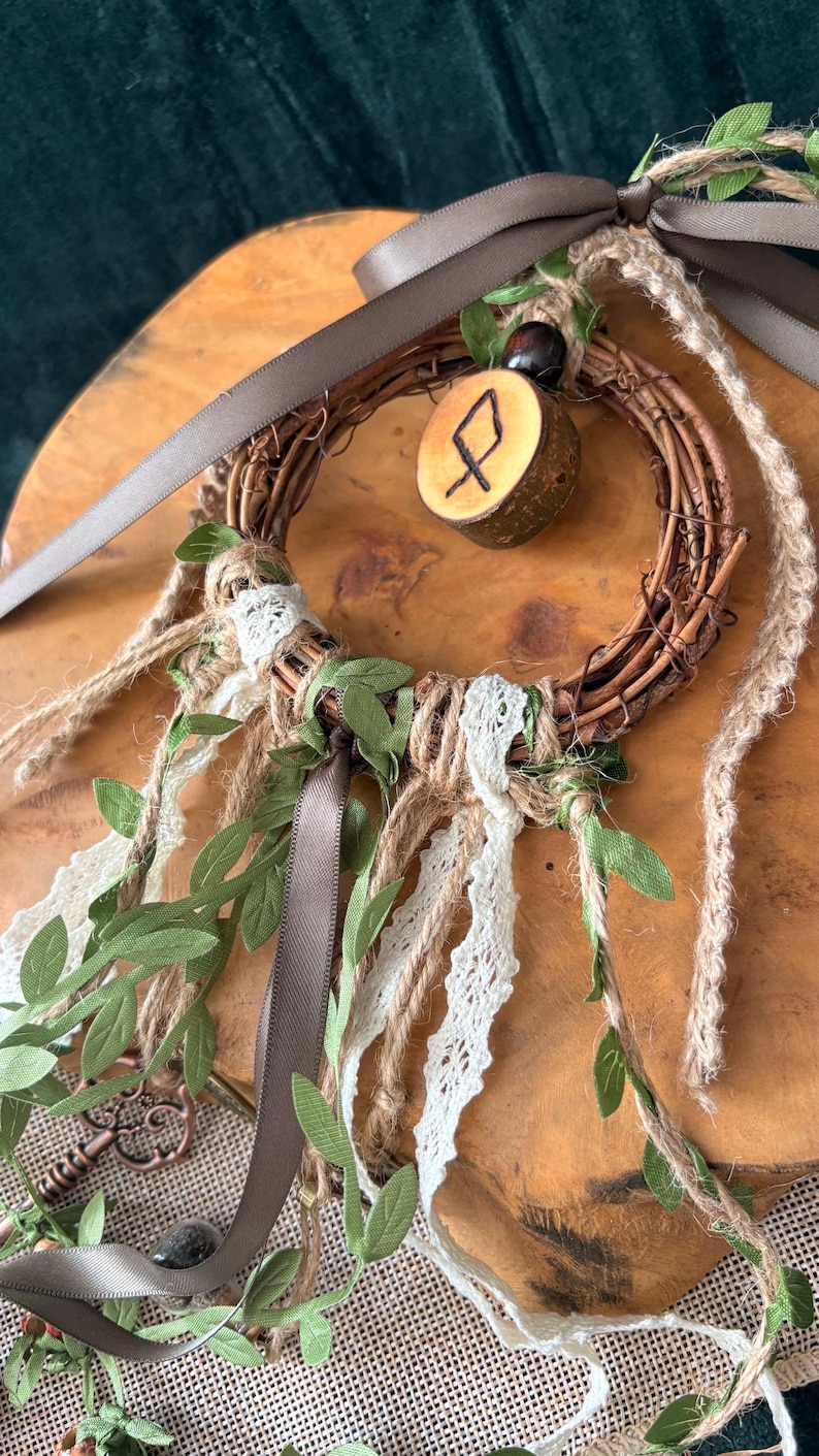 Cottagecore Witch Bells for Protection – Hedge Witch Celtic Inspired Door Hanging image 8
