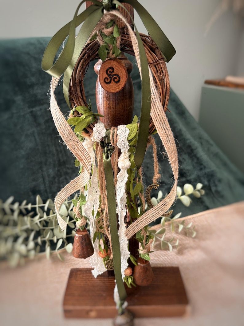 Cottagecore Witch Bells for Protection – Hedge Witch Celtic Inspired Door Hanging image 5