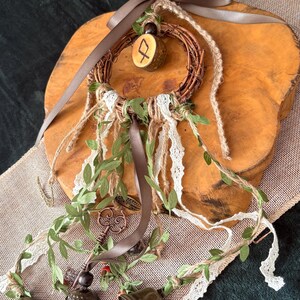 Cottagecore Witch Bells for Protection – Hedge Witch Celtic Inspired Door Hanging Othala