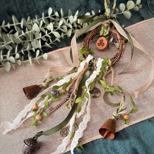 Cottagecore Witch Bells for Protection – Hedge Witch Celtic Inspired Door Hanging Triskele