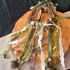 Cottagecore Witch Bells for Protection – Hedge Witch Celtic Inspired Door Hanging image 11