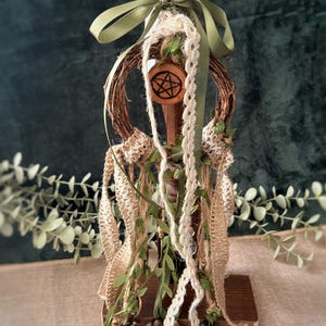 Cottagecore Witch Bells for Protection – Hedge Witch Celtic Inspired Door Hanging image 3