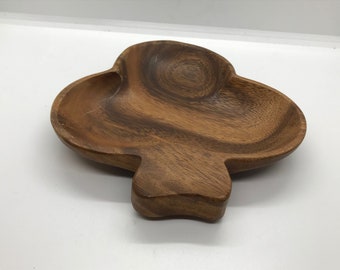 Wooden Nut Bowl Vintage Monkey Pod Serving Bowl - Philcraft