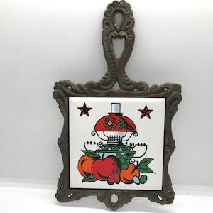 Dessous de plat en fonte vintage des années 1970 fabriqué à Taïwan