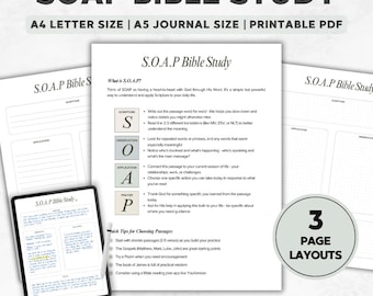 Bible Study Template | SOAP Bible Study Guide | Digital Download | Prayer Journal | Bible Study Journal PDF | Instant Download | Printable