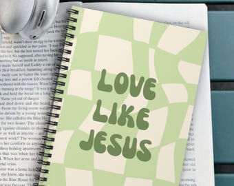 Christian Spiral Notebook, Prayer Journal, Love Jesus Lined Journal, Bible Study Journal, Sermon Notes, Christian Gift, Church Notebook