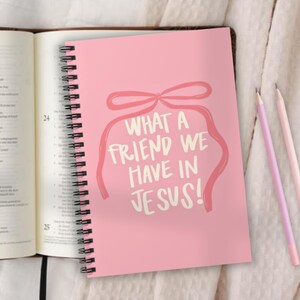 Bible Study Journal, Spiral Notebook, Prayer Journal, Soft Cover Journal, Faith Notebook, Gift for Her, Christian Stationery
