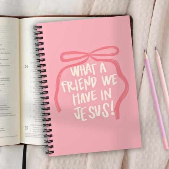 Bible Study Journal, Spiral Notebook, Prayer Journal, Soft Cover Journal, Faith Notebook, Gift for Her, Christian Stationery