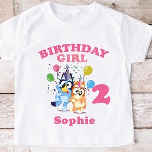 Custom Bluey Birthday Girl Shirt,Toddler Bluey Gift,Personalized Family Matching Shirt,Kid Blue Birthday Shirt,Blue Dog Birthday Party Shirt