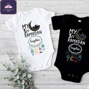 Custom My First Ramadan Gift Bodysuit, 1th Ramadan Baby Bodysuit,Ramadan Toddler Gift Shirt, Personalized Ramadan Shirt,Eid Gift for Muslims