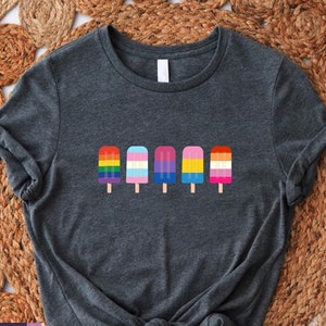 LGBT Shirt,Rainbow Popsicles Shirt,Love is love Shirt,Rainbow Ice Cream Shirt,Lesbian T-Shirt,Ally Colorful Ice Cream Tee,LGBTQ Pride Tshirt