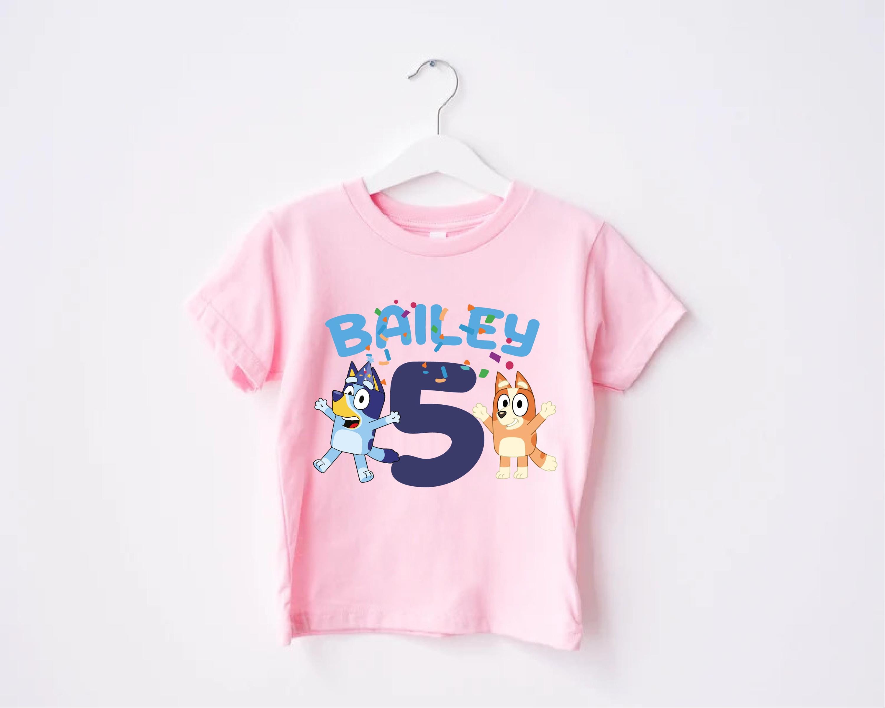 Bluey Birthday Girl Name & Age Shirt