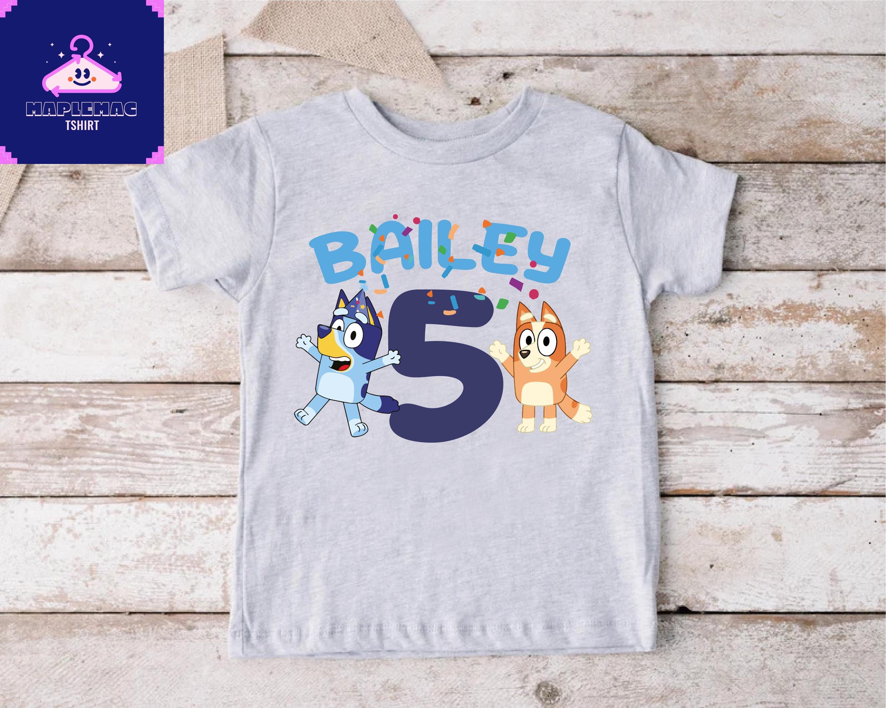 Bluey Birthday Girl Name & Age Shirt