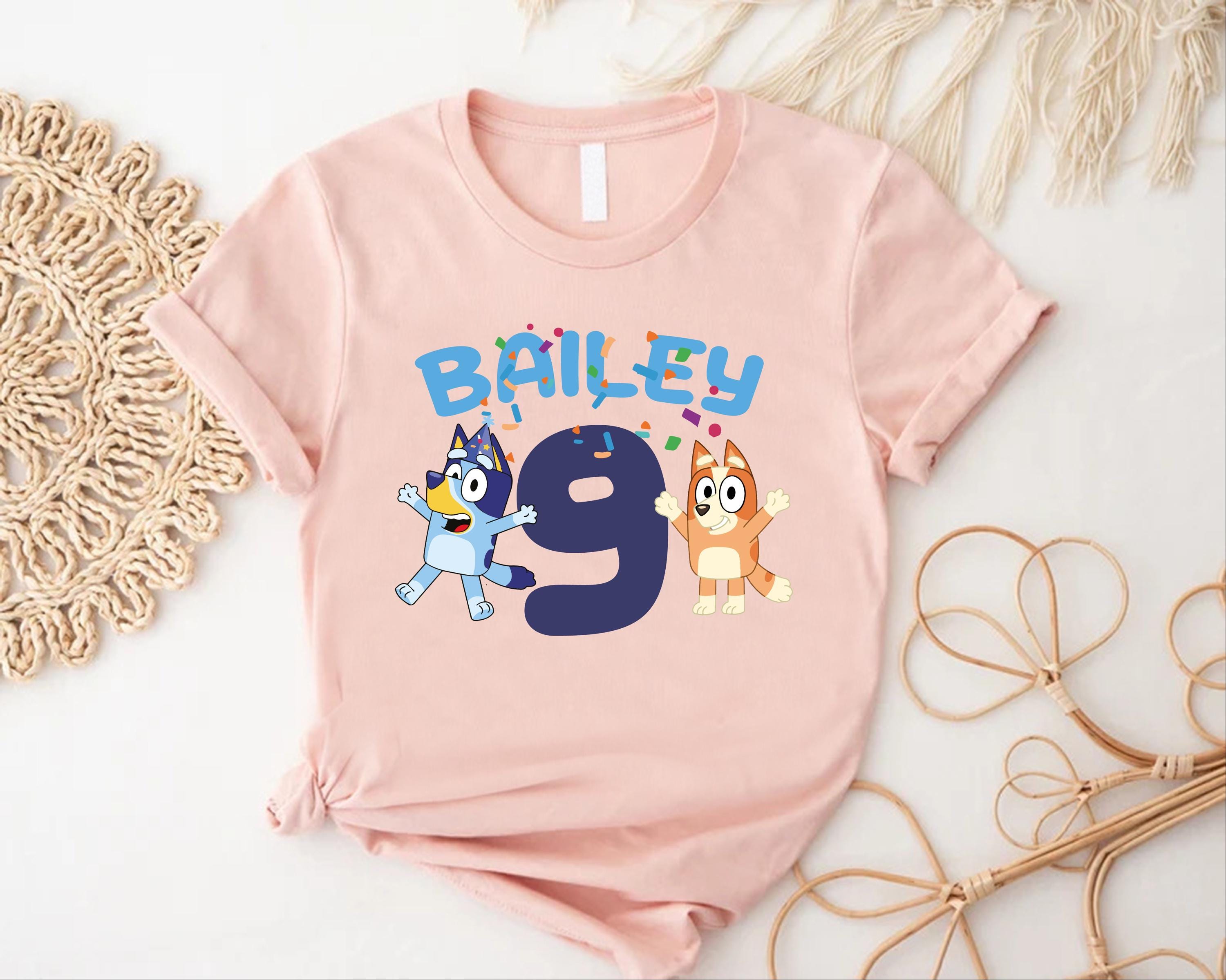 Bluey Birthday Girl Name & Age Shirt