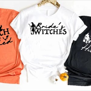 Halloween Bachelorette Shirt,This Witch Is Getting Hitched,Bride&#39;s Witches Halloween Party Tees, Spooky Bridal Shower Shirt,Witchy Hen Party