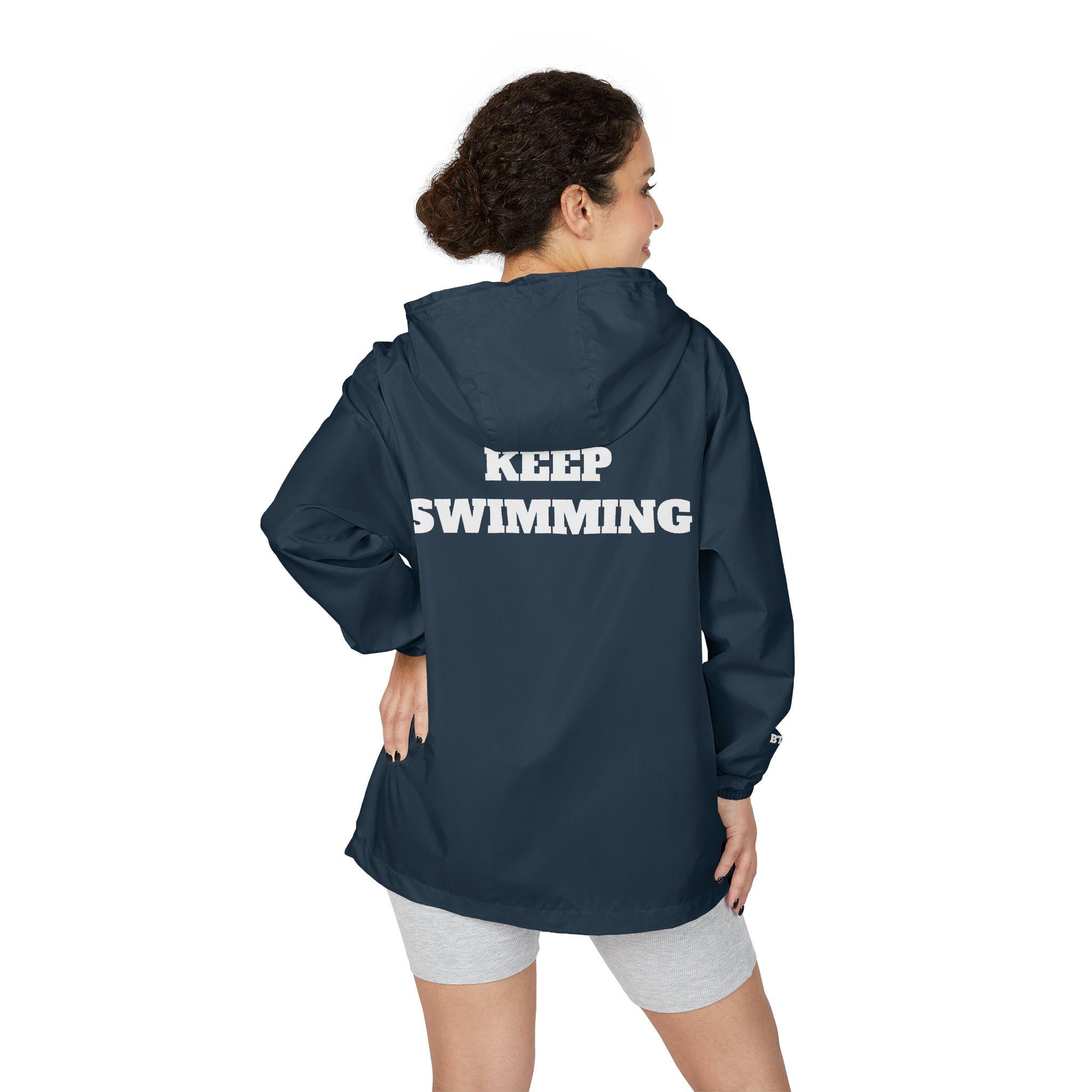 BTS KEEP SWIMMING Arirang Windbreaker Jacket | Navy Blue Hooded