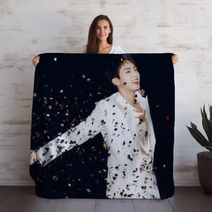 Jin BTS Blanket Cozy, Ultra-Soft K-pop Velveteen Plush Throw Blanket | Seokjin BTS ARMY Merchandise