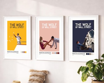 Wolf of Wall Street Minimalist Movie Poster Wall Art Bundle