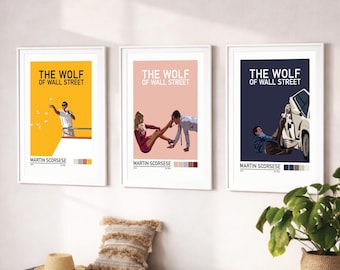 Wolf of Wall Street Minimalist Movie Poster Wall Art Bundle
