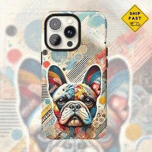 Bulldog Phone Case for Dog Lovers, Protective Tough Cover with Bold Abstract Design, Unique Gift for Pet Owners