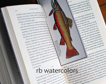 Gifts under 10 Bookmark  fish prints original watercolor book mark gifts under 10 gifts under 15 gifts under 5