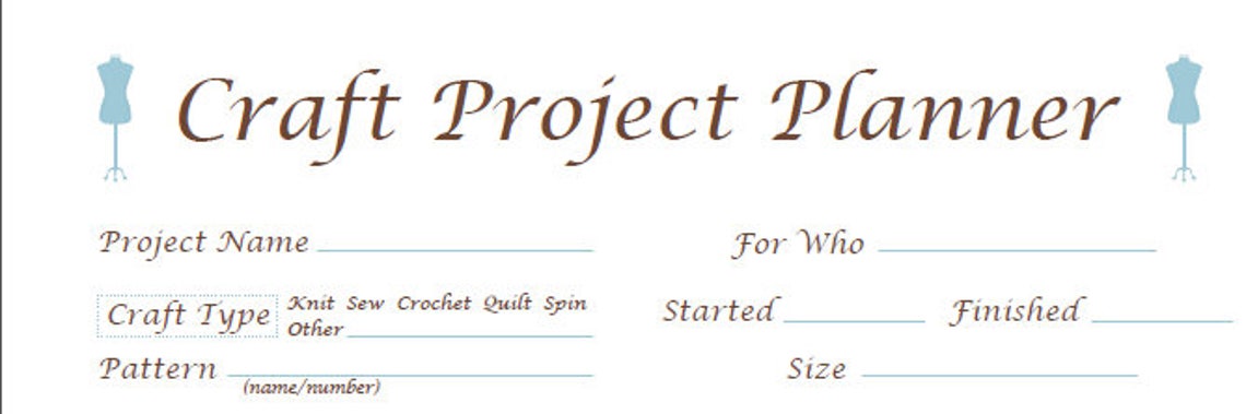 Craft Project Planner Pages - Letter (8.5 X 11) Size - Etsy