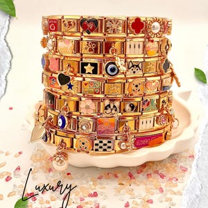 Personalized Gold Italian Bracelet, Custom Gold Italy Charms, Gold Italian Bracelet, Italy Charms, Gold Italian Charm Bracelet, Gift for Her