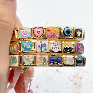 Personalized Italian Charm Bracelet, Custom Gold Italy Charms , Gold Italian Bracelet , Italy Charm, Gift for Her, Best Friend Bracelet