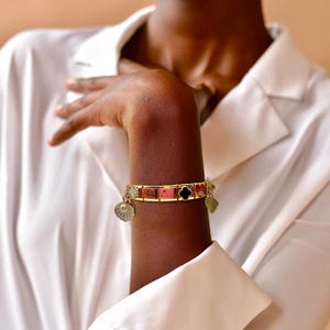 Pulsera italiana de oro personalizada, pulsera para mujer, pulsera para mamá, regalos para hermana, regalos personalizados, regalos de cumpleaños, regalos para ella