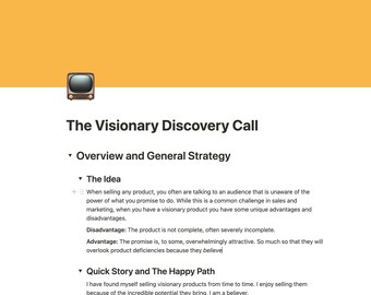 The "Visionary" Discovery Call [B2B Enterprise, Big Ticket Sales]